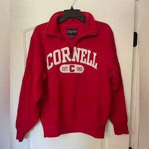 EUC Cornell quarter zip sweatshirt-Red